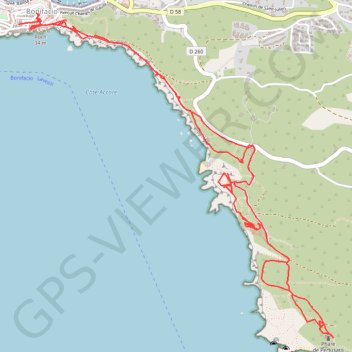 Trace GPS Capu Pertusato - Bonifacio, itinéraire, parcours