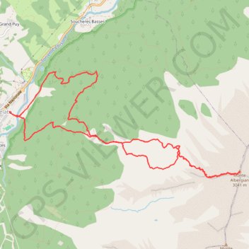 Trace GPS Le Mont Albergian, itinéraire, parcours
