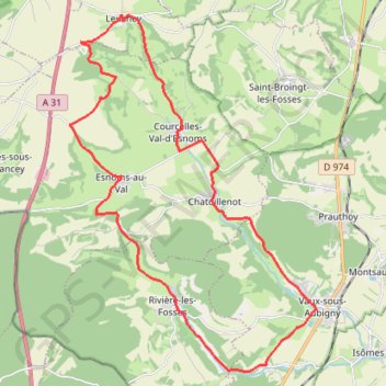 Trace GPS De la Coulange au Badin - Vaux-sous-Aubigny, itinéraire, parcours