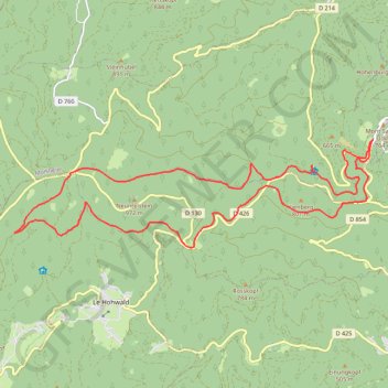 Trace GPS Mont Sainte-Odile - Rothlach, itinéraire, parcours