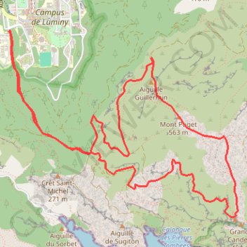 Trace GPS Aiguille Guillemin - Mont Puget - Candelle, itinéraire, parcours