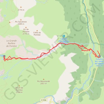 Trace GPS Caillou de Soque - Refuge de Pombie, itinéraire, parcours