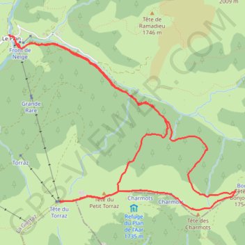 Trace GPS Tête de Torraz (Aravis), itinéraire, parcours