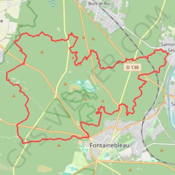 Trace GPS Fontainebleau-40km, itinéraire, parcours