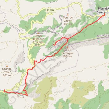 Trace GPS Parc Saint Pons-Grande Baume, itinéraire, parcours