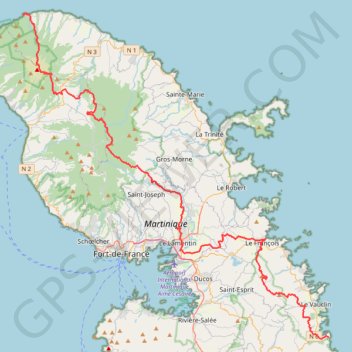 Trace GPS TransMartinique, itinéraire, parcours