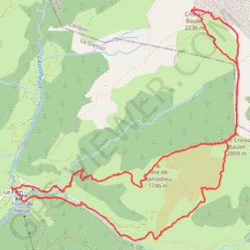 Trace GPS Grand Croisse Baulet (Aravis), itinéraire, parcours