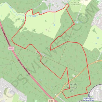 Trace GPS Forêt de Marly le Roi, itinéraire, parcours