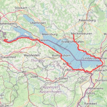 Trace GPS Tour du Lac de Constance, itinéraire, parcours