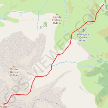 Trace GPS Arbizon par la brèche de l'Escalère, itinéraire, parcours