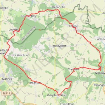 Trace GPS Grisy - Henonville - Grisy, itinéraire, parcours