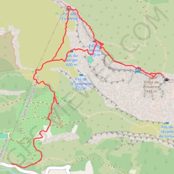 Trace GPS La Croix de Provence depuis le Plan d'Enchois, itinéraire, parcours