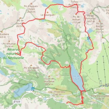 Trace GPS Pic de Bastan depuis Artigusse, itinéraire, parcours