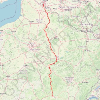 Trace GPS Tourcoing (59200), Nord, Hauts-de-France, France - Pierrefitte-sur-Loire (03470), Allier, Auvergne-Rhône-Alpes, France, itinéraire, parcours