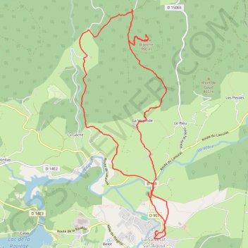 Trace GPS Col du Pradel, Col d'Empy, Combe de Peyre Male, La Salvetat sur Agout, itinéraire, parcours