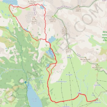 Trace GPS La Hourquette de Caderolles ou le circuit des lacs, itinéraire, parcours
