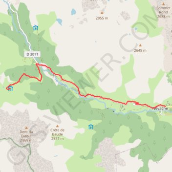 Trace GPS RSPG Nevache le Chardonnet, itinéraire, parcours