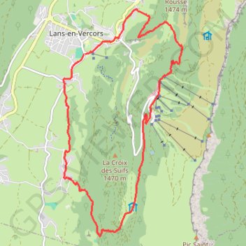 Trace GPS Lans en vercors -belvedere - ramée - lans, itinéraire, parcours