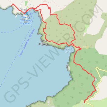 Trace GPS Girolata, itinéraire, parcours
