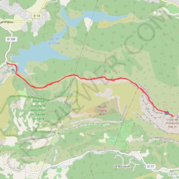Trace GPS Randonnée Bimont - Croix de Provence, itinéraire, parcours