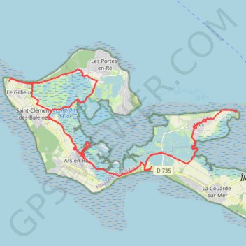 Trace GPS Le Phare des Baleines - La Couarde-sur-Mer, itinéraire, parcours