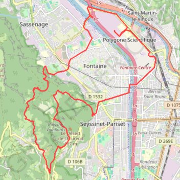 Trace GPS La Tour Sans Venin (TSV), itinéraire, parcours