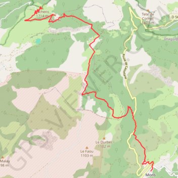 Trace GPS Le toit du Var, le Mont Lachens, itinéraire, parcours