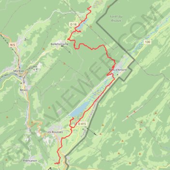 Trace GPS GTJ de Chapelle-des-Bois à Prémanon, itinéraire, parcours