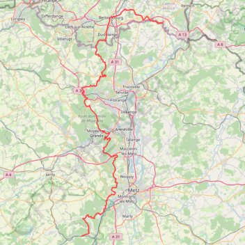 Trace GPS GR5 De Mondorff (Moselle) à Bayonville-Sur-Mad (Meurthe-et-Moselle), itinéraire, parcours