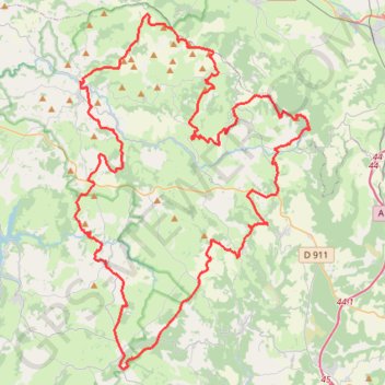 Trace GPS Tour des Monts du Lévézou, itinéraire, parcours