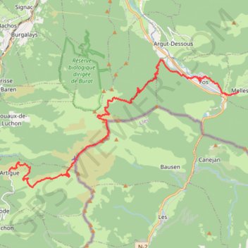 Trace GPS Pyrénées - GR10 - Melles - Artigue, itinéraire, parcours