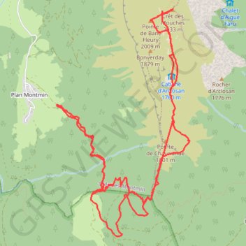Trace GPS Crêt des Mouches depuis Plan Montmin (Aravis), itinéraire, parcours