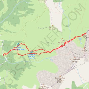 Trace GPS La Goenne par le col des Porthets (Aravis), itinéraire, parcours