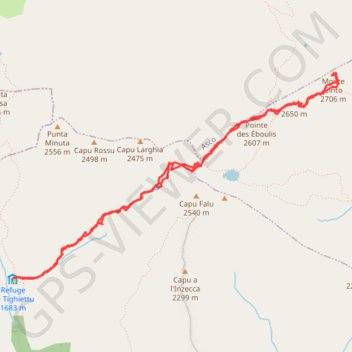Trace GPS Refuge de Tighjettu, itinéraire, parcours