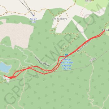 Trace GPS Lac vert - Chatelet des Ayeres, itinéraire, parcours