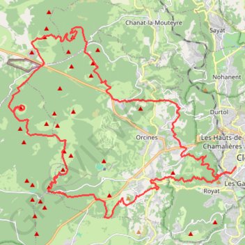 Trace GPS Dans les Puys - Chamalières, itinéraire, parcours