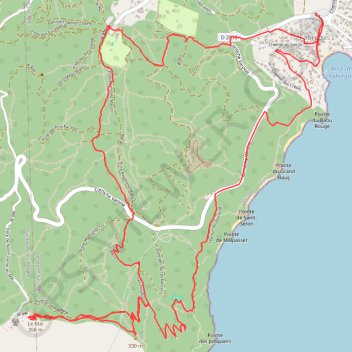 Trace GPS La Seyne sur Mer-Cap Sicié-Forêt de Jonas, itinéraire, parcours
