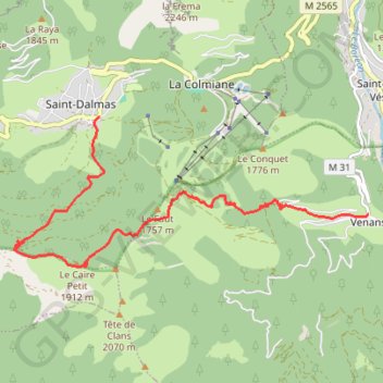 Trace GPS G2 VENANSON - LE CAIRE PETIT, itinéraire, parcours
