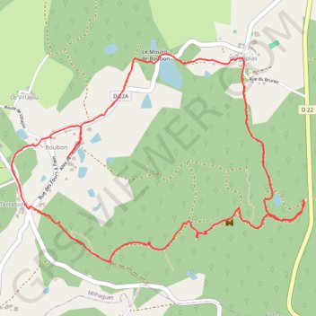 Trace GPS Forêt de boubon, itinéraire, parcours