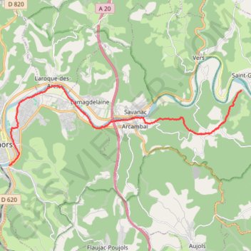 Trace GPS Pasturat - Cahors - Chemin de Saint-Jacques-de-Compostelle, itinéraire, parcours