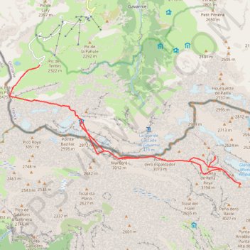 Trace GPS Mont Perdu par le col de tentes, itinéraire, parcours