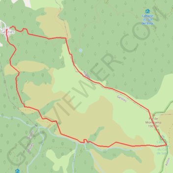 Trace GPS Pla de Montcamp, itinéraire, parcours