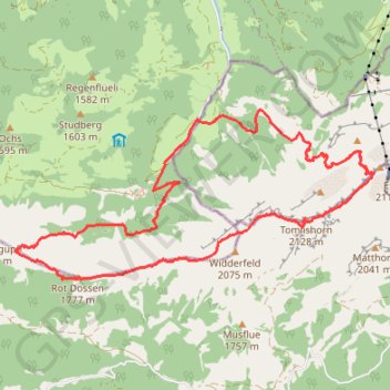 Trace GPS Buchsteg - Oberhaupt - Pilatus Kulm - Tomlishorn, itinéraire, parcours