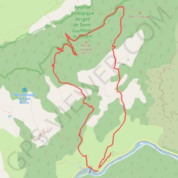 Trace GPS Massif de Saint-Guilhem - Gorges de l'Hérault - Barrage Belbezet - Mas de l'Estagnol - Roc de la Vigne - Mas de l'Arbousier, itinéraire, parcours