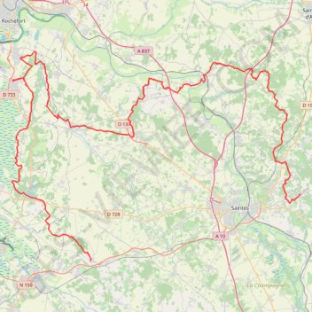 Trace GPS GR360 Randonnée de Fontcouverte à Saint-Romain-de-Benet (Charente-Maritime), itinéraire, parcours