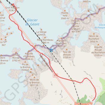 Trace GPS Descente du glacier de Toule, itinéraire, parcours
