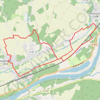 Trace GPS Vignoble et Cisse - Chouzy-sur-Cisse, itinéraire, parcours