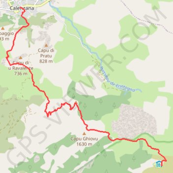 Trace GPS GR20 Calenzana refuge l'Ortu di u Piobu, itinéraire, parcours