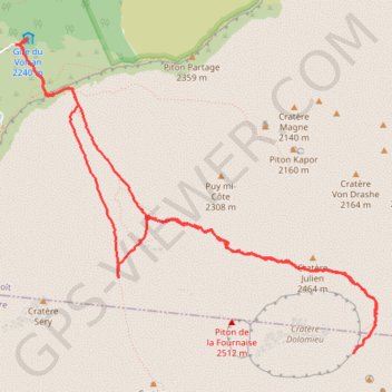 Trace GPS Réunion - J14, itinéraire, parcours