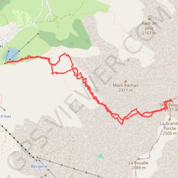 Trace GPS Tête Pelouse par la combe de Bella Cha, itinéraire, parcours